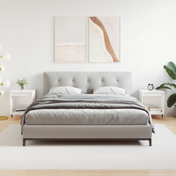 vidaXL naktsskapī&scaron;i, 2 gab. spīdīgi balti 40x35x50cm inženierijas koks