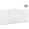 vidaXL arkveida gabiona grozi, 8 gb., 400x30x160/180cm, cinkota dzelzs