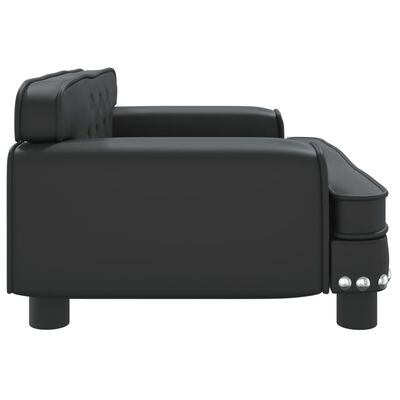 vidaXL bērnu dīvāns, melns, 70x45x30 cm, mākslīgā āda