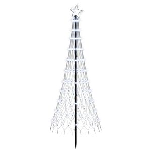 vidaXL LED Ziemassvētku koks 180 cm 230 LED Auksti balta Dzelzs Melns