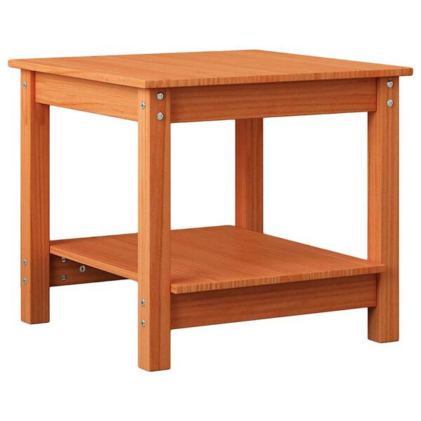 vidaXL Kafijas galdiņ&scaron; Vaska brūna 50 x 50 x 45 cm Priedes masīvkoks