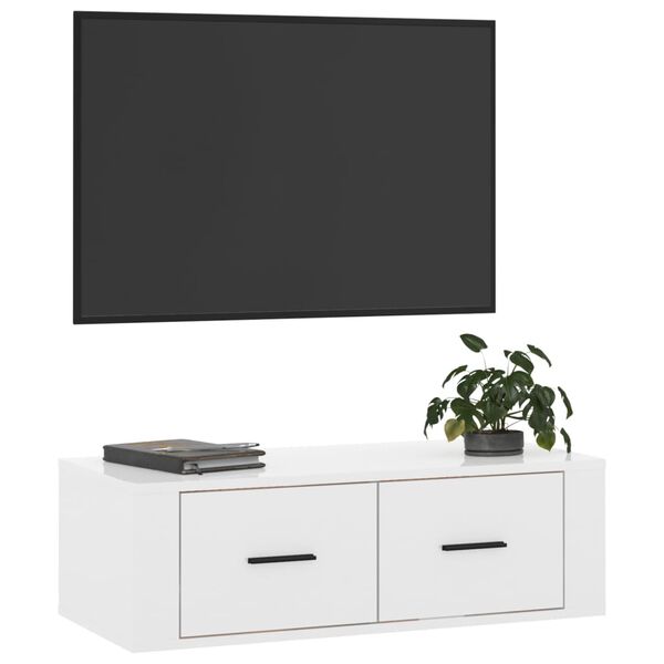 vidaXL piekarams TV skapītis, balts, 80x36x25 cm, inženierijas koks