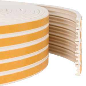 vidaXL Pa&scaron;līmējo&scaron;ā loga blīve Balts 15 x 8 mm 12 m EPDM putas