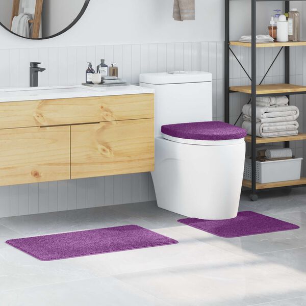 vidaXL Antislip vannas paklāju komplekts 3 pcs Violeta PP