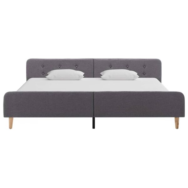 vidaXL gultas rāmis, gaiši pelēks audums, 180x200 cm