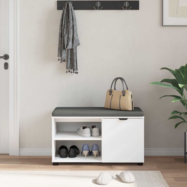 vidaXL Zāles sols Balts 80 x 38 x 46 cm Inženierētā koksne un audums