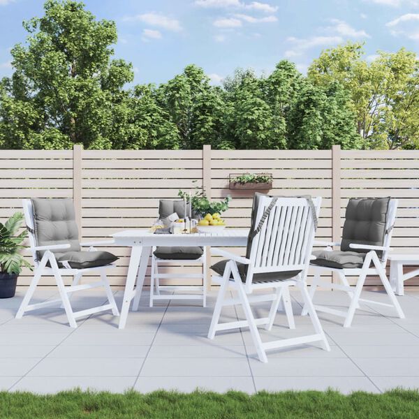 vidaXL dārza krēslu matrači, 4 gab., oksforda audums, pelēks