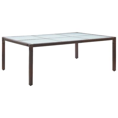 vidaXL dārza galds, 200x150x74 cm, brūna PE rotangpalma