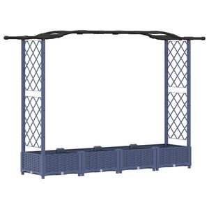 vidaXL Pacelta gulta ar treliem un jumtu Pelēka 207 x 40 x 123 cm PP