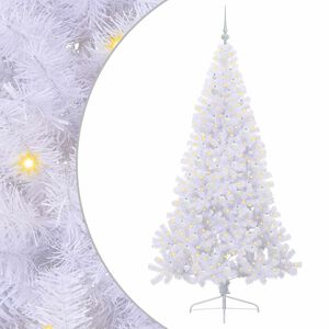 vidaXL Mākslīgā Ziemassvētku eglīte Balts 210 cm PVC un tērauds
