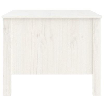 vidaXL kafijas galdiņš, balts, 100x50x40 cm, priedes masīvkoks
