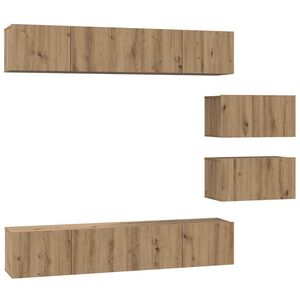 vidaXL TV skapī&scaron;u komplekts 6 pcs Artisānā ozols Inženierijas koks