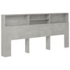 vidaXL gultas galvgalis ar plauktu, betona pelēks, 220x19x103,5 cm