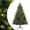 vidaXL Mākslīgais Saliekamais Ziemassvētku Koks 300 LED Zaļa 210 cm