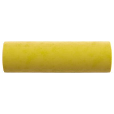 vidaXL dekoratīvi spilveni, 2 gab., dzelteni, Ø15x50 cm, samts
