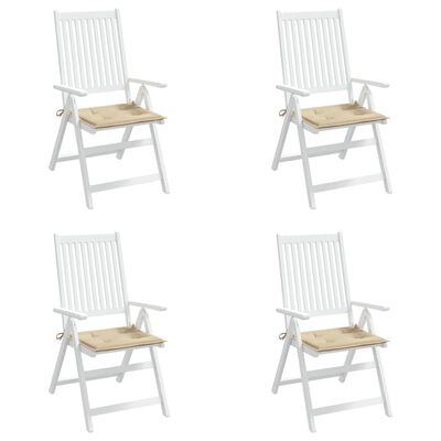 vidaXL dārza krēslu spilveni, 4 gab., bēši, 50x50x3 cm, audums