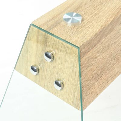 vidaXL konsoles galdiņš, 120x30x76 cm, MDF, stikls, ozolkoka krāsā