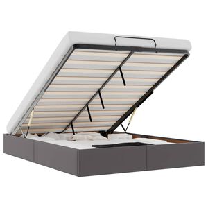 vidaXL Osmaņu gultas rāmis bez matrača pelēks 140x200 cm mākslīgā āda