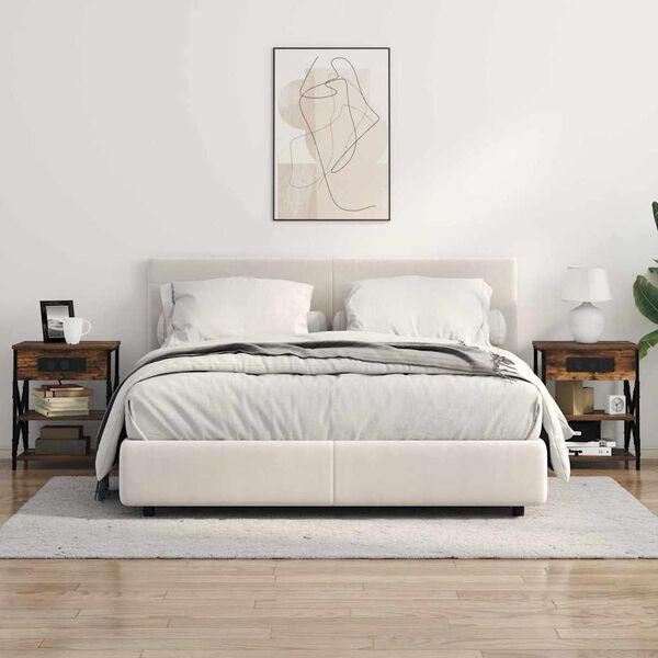 vidaXL Nakts skapītis Dūmaka ozols 41 x 31 x 51 cm Inženierijas koks