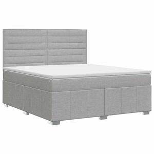 vidaXL Kontinentālā gulta ar matraci Gai&scaron;i pelēka 140 x 190 cm Audums