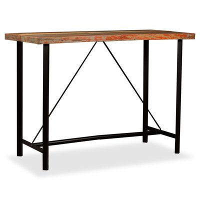 vidaXL bāra galds, 150x70x107 cm, pārstrādāts masīvkoks