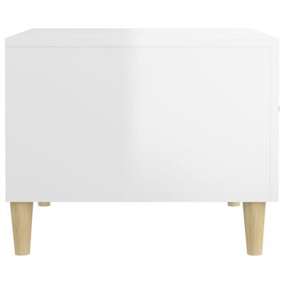 vidaXL kafijas galdiņš, spīdīgi balts, 50x50x40 cm, inženierijas koks