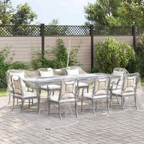 vidaXL Caurspīdīgs brezents ar cilpām 5x5 m PVC