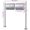 vidaXL dubultā pastkaste ar statīvu, nerūsējo&scaron;s tērauds