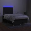 vidaXL atsperu gulta ar matraci, LED, melns audums, 120x190 cm