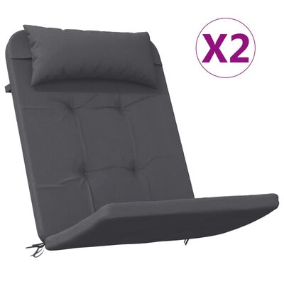 vidaXL dārza krēslu spilveni, 2 gab., oksforda audums, antracītpelēks