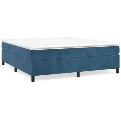 vidaXL atsperu gultas rāmis, tumši zils samts, 180x200 cm