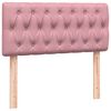 vidaXL atsperu gulta ar matraci, rozā samts, 100x220 cm
