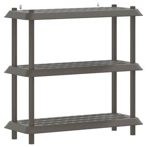 vidaXL Plauktu vienība 3 līmeņi 100 x 40 x 96 cm PP Gai&scaron;i pelēka