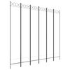 vidaXL 6 paneļu istabas aizslietnis, balts, 240x220 cm, audums
