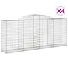 vidaXL arkveida gabiona grozi, 4 gb., 300x50x120/140cm, cinkota dzelzs