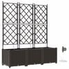 vidaXL Dārza stādītājs 3 pcs Brūna 120 x 40 x 142 cm Plastmasa