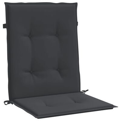 vidaXL dārza krēslu spilveni, 4 gab., melni, 100x50x3 cm, audums