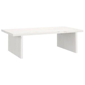 vidaXL monitora paliktnis, balts, 50x27x15 cm, priedes masīvkoks
