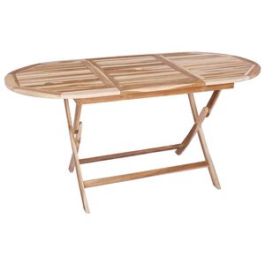 vidaXL Saliekamais dārza galds Dabiska 160 x 80 x 76 cm