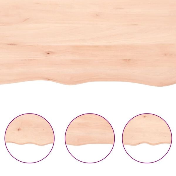 vidaXL galda virsma, 60x60x2 cm, neapstrādāts ozola masīvkoks