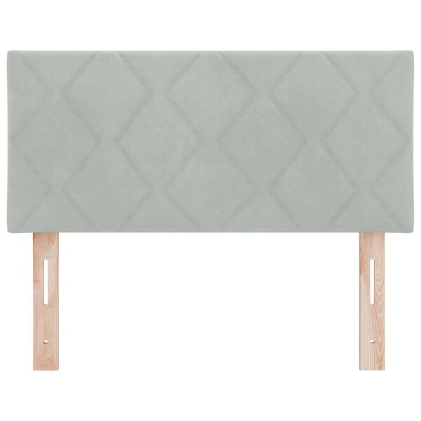 vidaXL LED gultas galva Gaiši pelēks 90 cm Mākslīgā āda