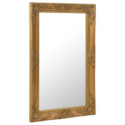 vidaXL baroka stila sienas spogulis, 50x80 cm, zelta krāsā