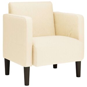 vidaXL dīvāna krēsls ar roku balstiem krēmkrāsas 54 cm velveta audums
