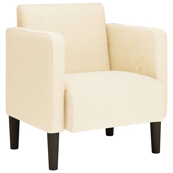 vidaXL dīvāna krēsls ar roku balstiem krēmkrāsas 54 cm velveta audums