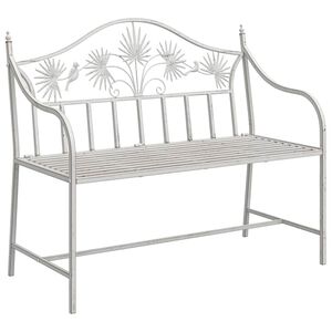 vidaXL Dārza sols Antīka balta 104 x 52,5 x 89 cm Tērauds