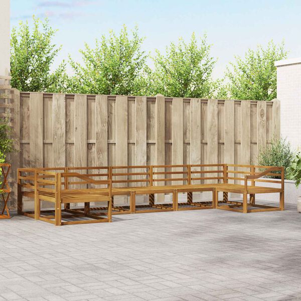 vidaXL Āra dīvānu komplekts 7 pcs Dabiska Cietā akācijas koks