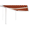 vidaXL izvelkama markīze ar LED, vēja sensoru, 4,5x3,5 m, oranži brūna