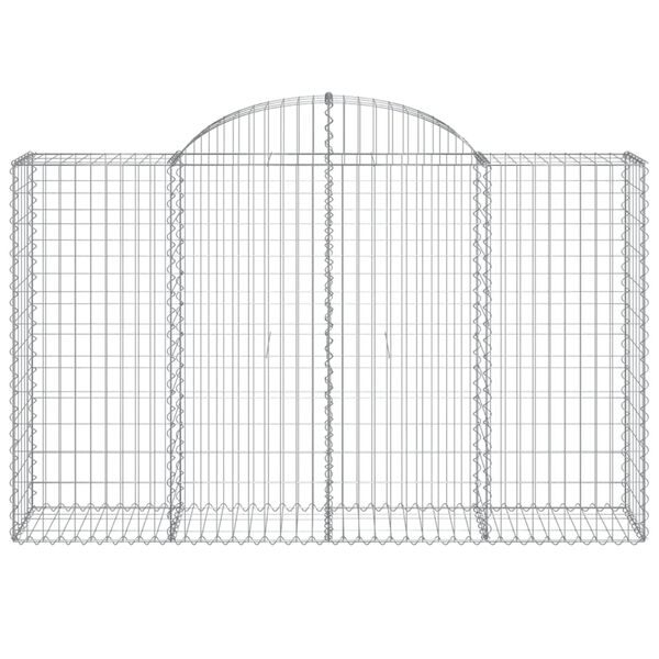 vidaXL arkveida gabiona grozi, 5 gb., 200x50x120/140cm, cinkota dzelzs