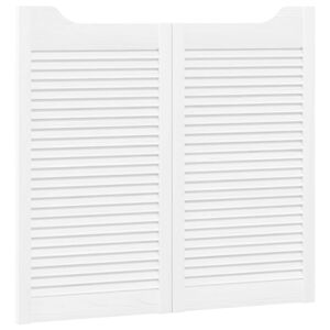 vidaXL &Scaron;ūpojo&scaron;ās durvis 2 gab. 90 x 40 cm Priedes masīvkoks Balts