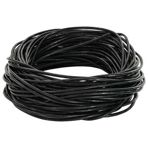 vidaXL Ādas aukla 1 Melna &Oslash;1 mm x 5 m Āda